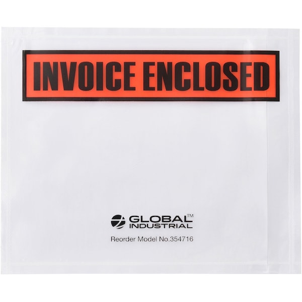 Global Industrial Panel Face Envelopes, Invoice Enclosed, 4-1/2L x 5-1/2W, Orange, 1000PK 354716 - main